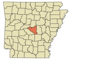 Arkansas med Pulaski County i rött men uppenbarligen missuppfattades detta som USA med Arkansas i rött :-)